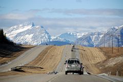 11B Approaching The Rocky Mountains From Trans Canada Highway With The Three Sisters On Left.jpg